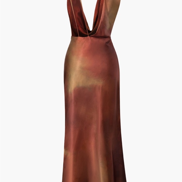 Tie Dye Asymmetric Cowl Neck
Satin Maxi Dress - Picture 3 of 8